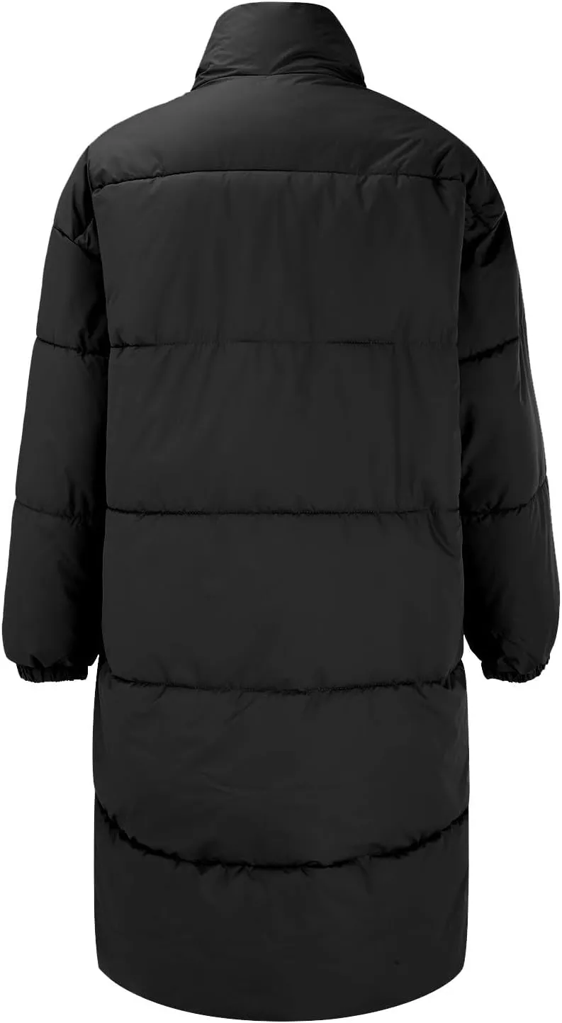 Women's Winter Thickened Down Jackets Long Quilted Puffer Warm Coats Loose Casual Trendy Outerwear