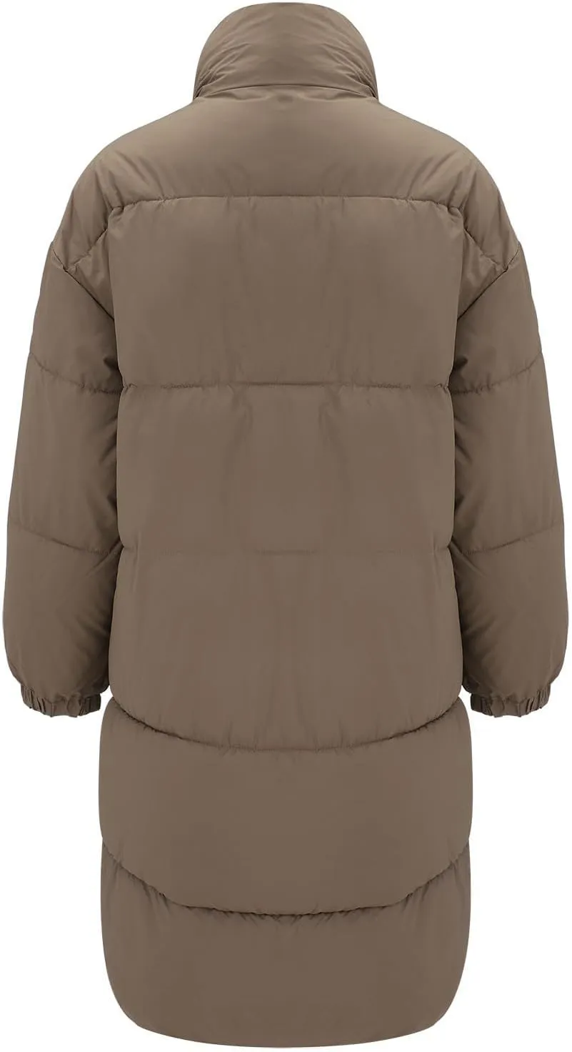 Women's Winter Thickened Down Jackets Long Quilted Puffer Warm Coats Loose Casual Trendy Outerwear