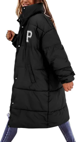 Women's Winter Thickened Down Jackets Long Quilted Puffer Warm Coats Loose Casual Trendy Outerwear