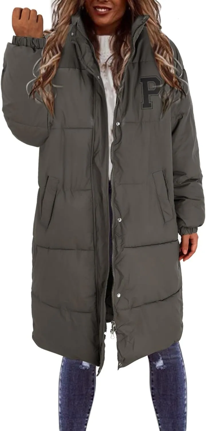 Women's Winter Thickened Down Jackets Long Quilted Puffer Warm Coats Loose Casual Trendy Outerwear