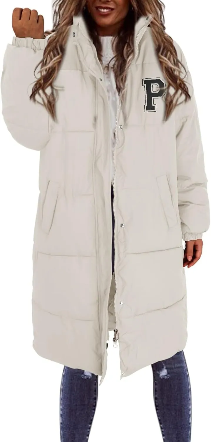 Women's Winter Thickened Down Jackets Long Quilted Puffer Warm Coats Loose Casual Trendy Outerwear