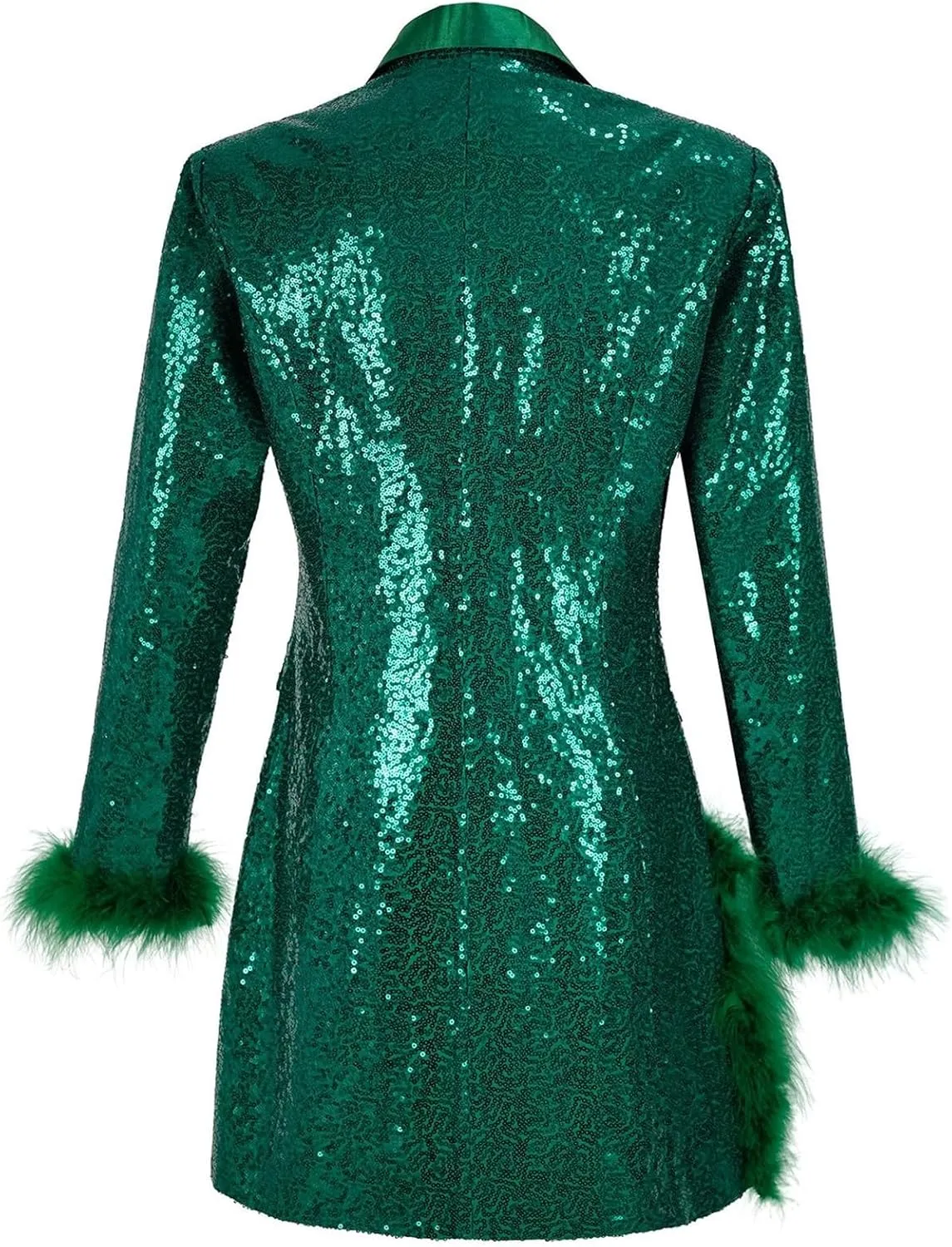 Womens Work Dress Fashion Sequin Feather Blazers Elegant Slim Fit Long Sleeve Button Jacket Coat 2024 Fall Party Suit