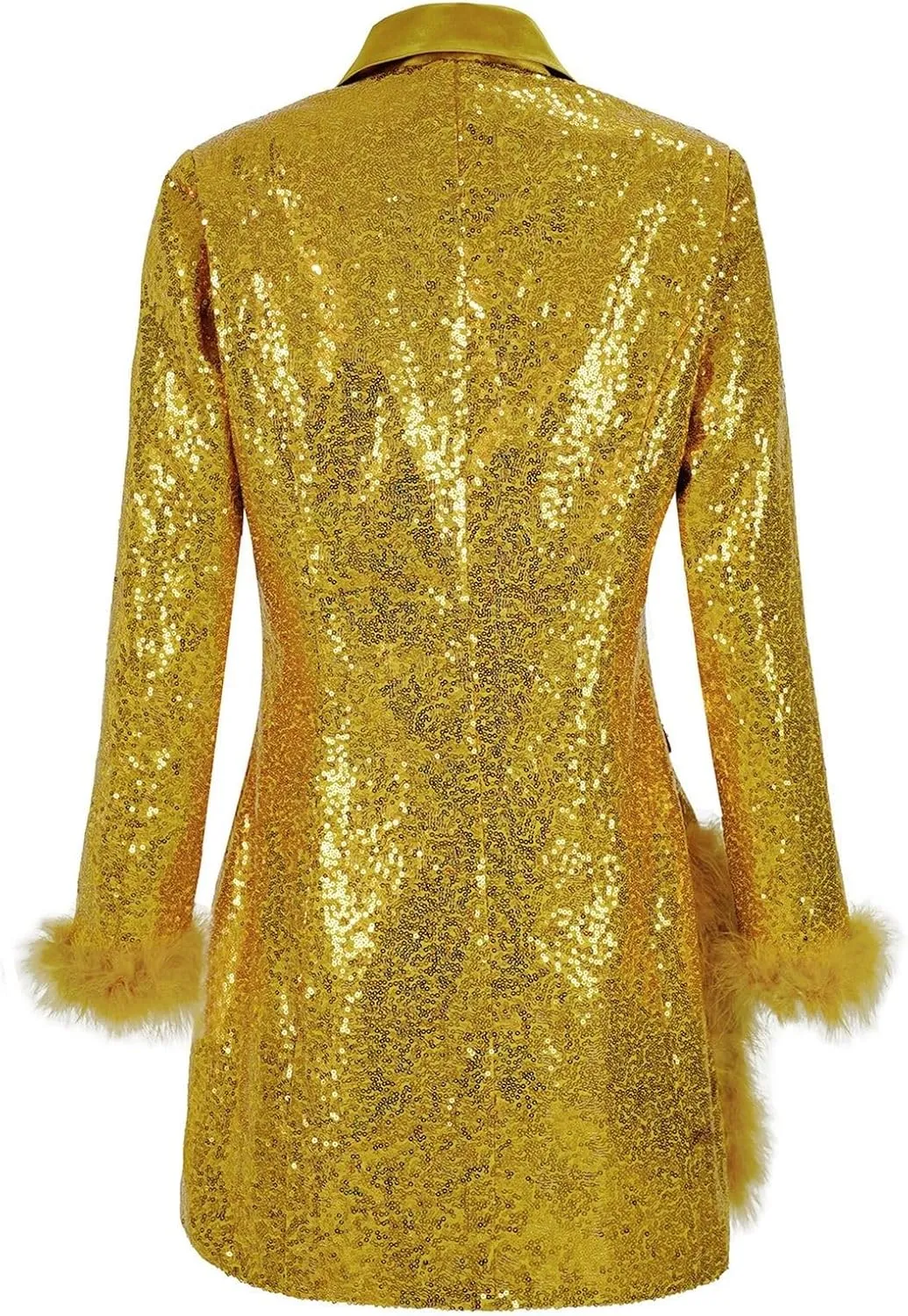 Womens Work Dress Fashion Sequin Feather Blazers Elegant Slim Fit Long Sleeve Button Jacket Coat 2024 Fall Party Suit
