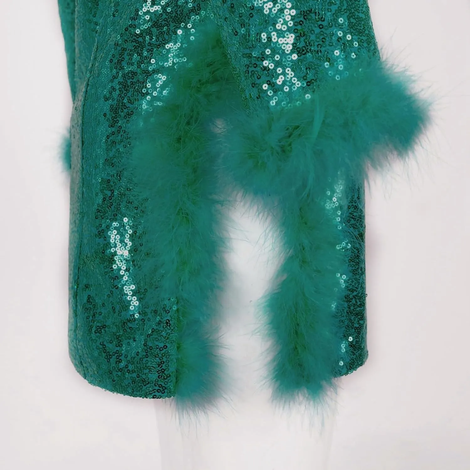 Womens Work Dress Fashion Sequin Feather Blazers Elegant Slim Fit Long Sleeve Button Jacket Coat 2024 Fall Party Suit