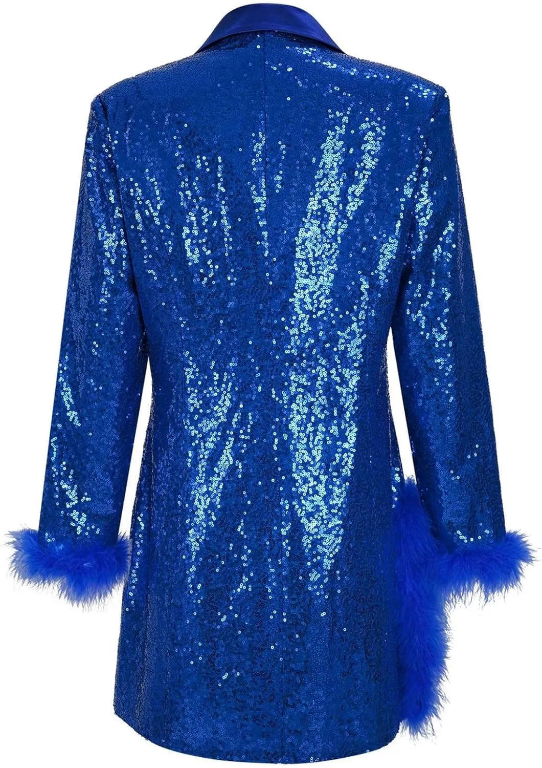 Womens Work Dress Fashion Sequin Feather Blazers Elegant Slim Fit Long Sleeve Button Jacket Coat 2024 Fall Party Suit