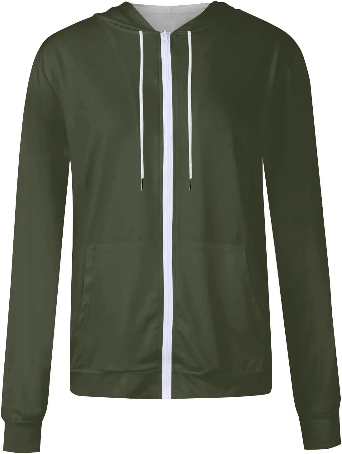 Womens Zip Up Hoodies Long Sleeve Drawstring Sweatshirt Oversized Zipper Hoodies Fleece Jacket with Pockets