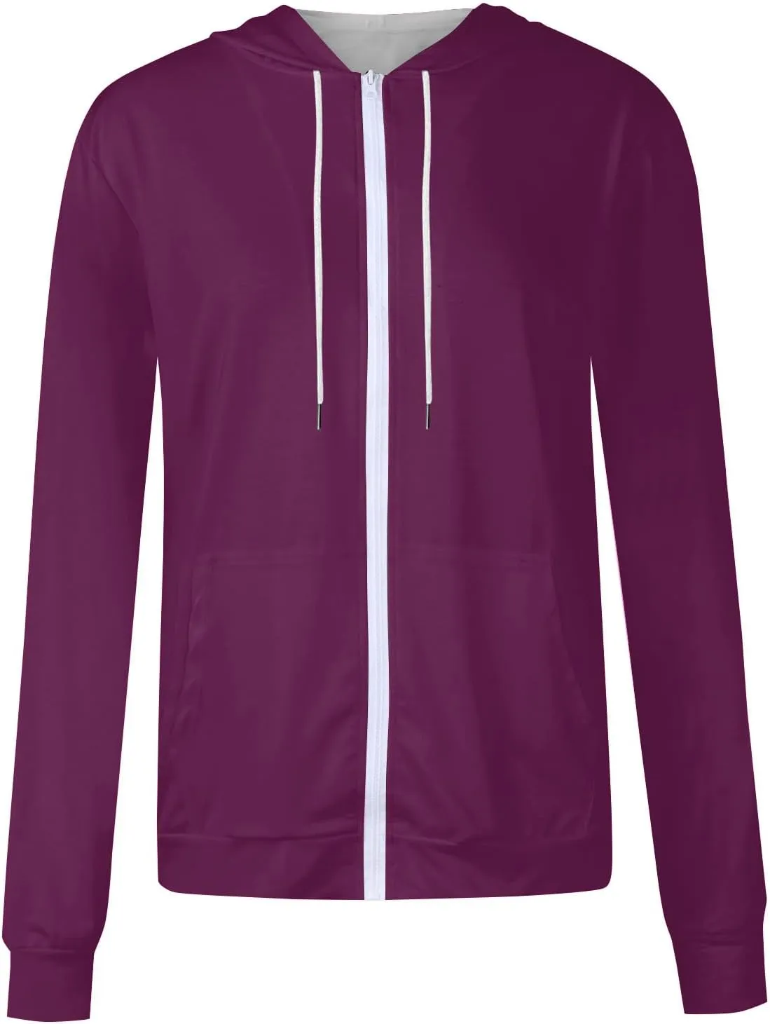 Womens Zip Up Hoodies Long Sleeve Drawstring Sweatshirt Oversized Zipper Hoodies Fleece Jacket with Pockets