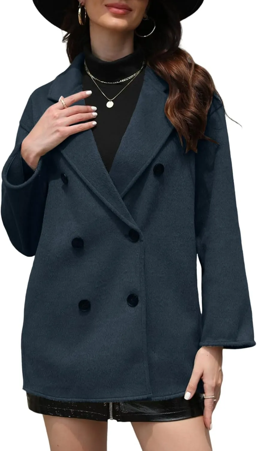 Wool Blend Wrap Coat Women's Superior 70% Wool Coat, Classy Long Wool Coat with Belt
