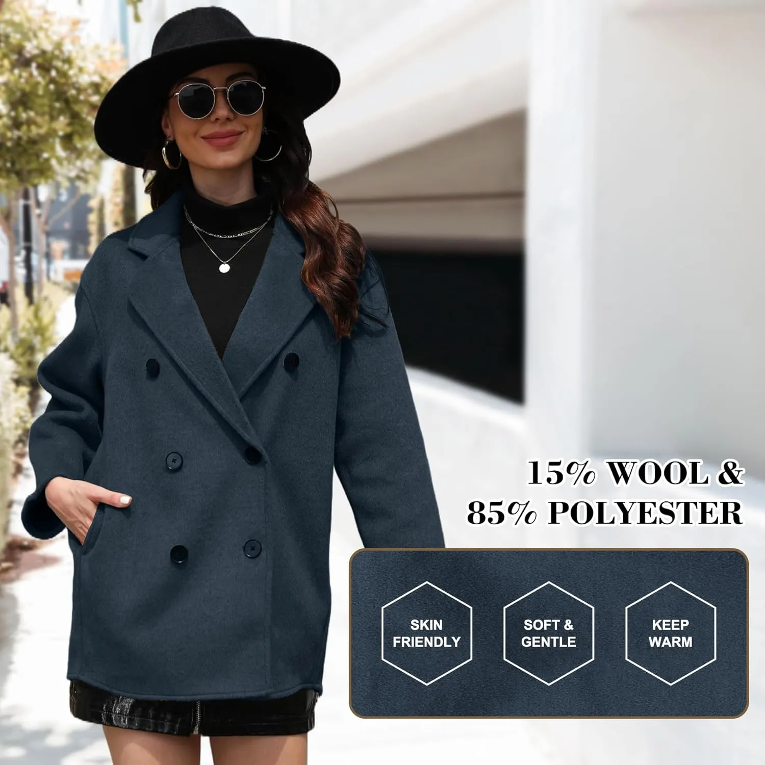 Wool Blend Wrap Coat Women's Superior 70% Wool Coat, Classy Long Wool Coat with Belt
