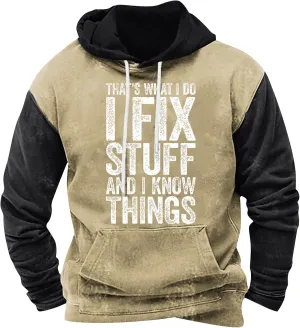 Ymosrh Novelty Hoodies Color Block Letter Printed Hoodies Pullover Sweatshirt with Pockets, M-4XL