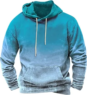 Ymosrh Novelty Hoodies Color Block Letter Printed Hoodies Pullover Sweatshirt with Pockets, M-4XL