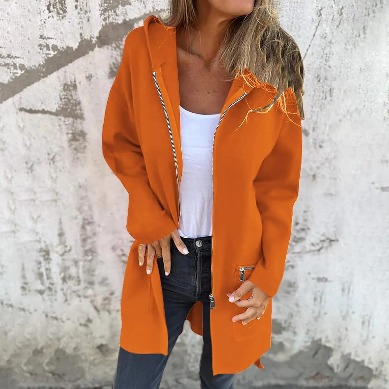 YRAETENM Womens Casual Jackets Single Breasted Notched Lapel Collar Wool Blend Overcoat Lightweight Solid Color Trench Coats