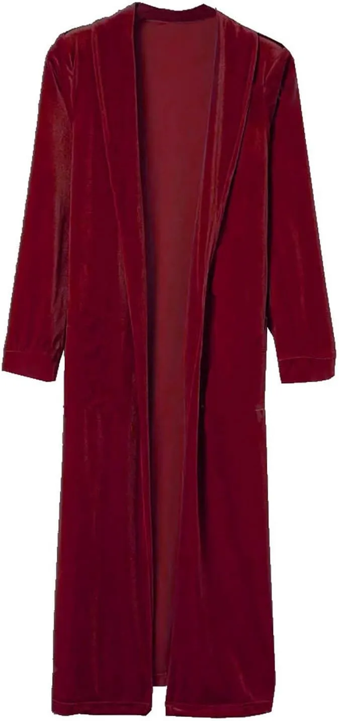 YRAETENM Women's Long Velvet Cardigan Jacket Fall Dressy Open Front Velour Lapel Coatigan Jackets Business Office Outwear