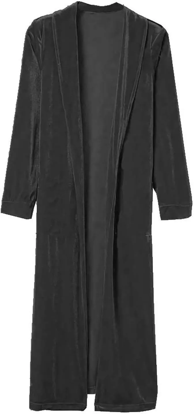 YRAETENM Women's Long Velvet Cardigan Jacket Fall Dressy Open Front Velour Lapel Coatigan Jackets Business Office Outwear