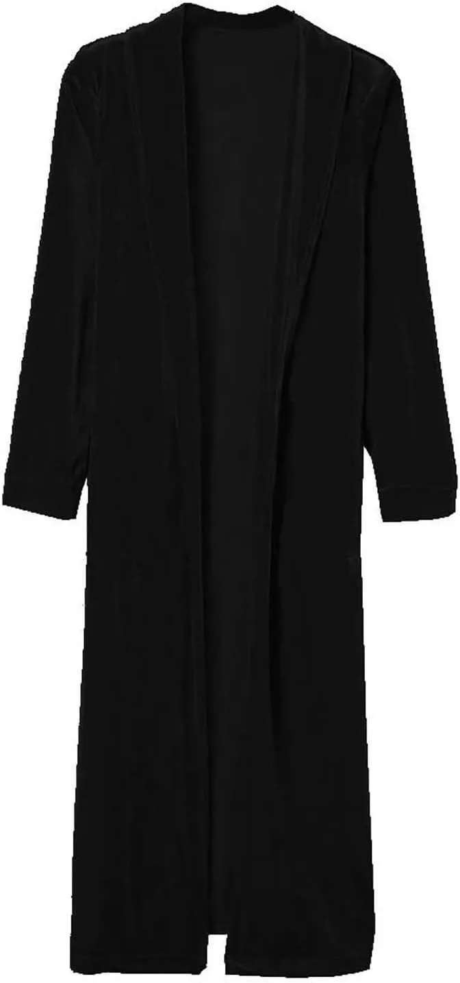 YRAETENM Women's Long Velvet Cardigan Jacket Fall Dressy Open Front Velour Lapel Coatigan Jackets Business Office Outwear