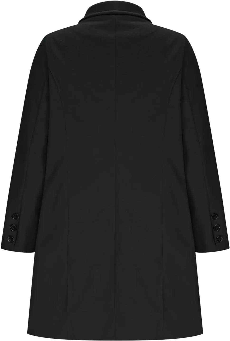 YRAETENM Women's Winter Wool Coats Elegant Notched Lapel Double Breasted Pea Coats Classic Mid-Length Trench Coats Jackets