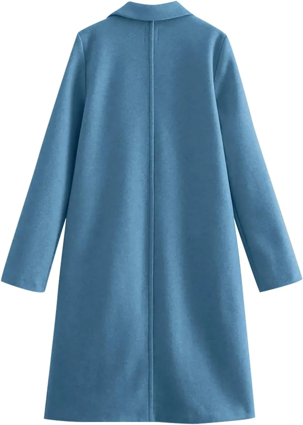 YRAETENM Wool Trench Coat Women Fall Winter Casual Lapel Collar Open Front Long Cardigans Oversized Warm Pea Coats Outwear