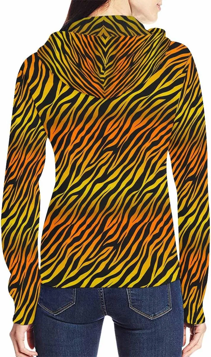 Zip Up Hoodie Women Animal Pattern Women'S Zip Up Hoodie Long Sleeve Hooded Sweatshirts Pockets Jacket Coat