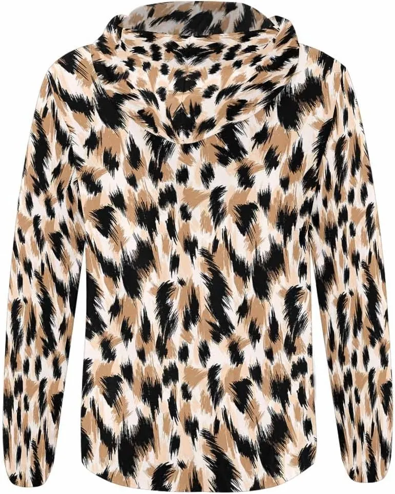 Zip Up Hoodie Women Animal Pattern Women'S Zip Up Hoodie Long Sleeve Hooded Sweatshirts Pockets Jacket Coat