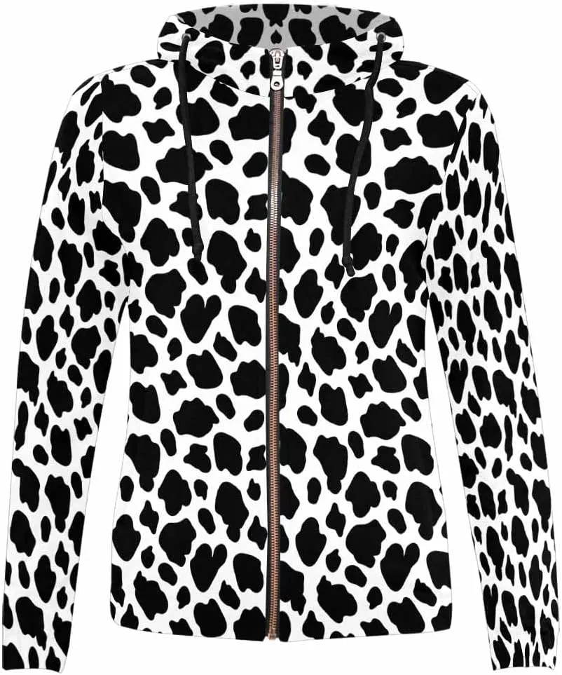 Zip Up Hoodie Women Animal Pattern Women'S Zip Up Hoodie Long Sleeve Hooded Sweatshirts Pockets Jacket Coat