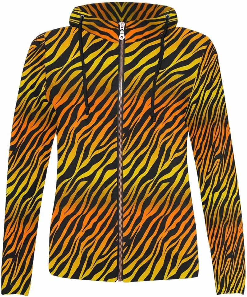 Zip Up Hoodie Women Animal Pattern Women'S Zip Up Hoodie Long Sleeve Hooded Sweatshirts Pockets Jacket Coat