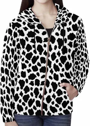 Zip Up Hoodie Women Animal Pattern Women'S Zip Up Hoodie Long Sleeve Hooded Sweatshirts Pockets Jacket Coat