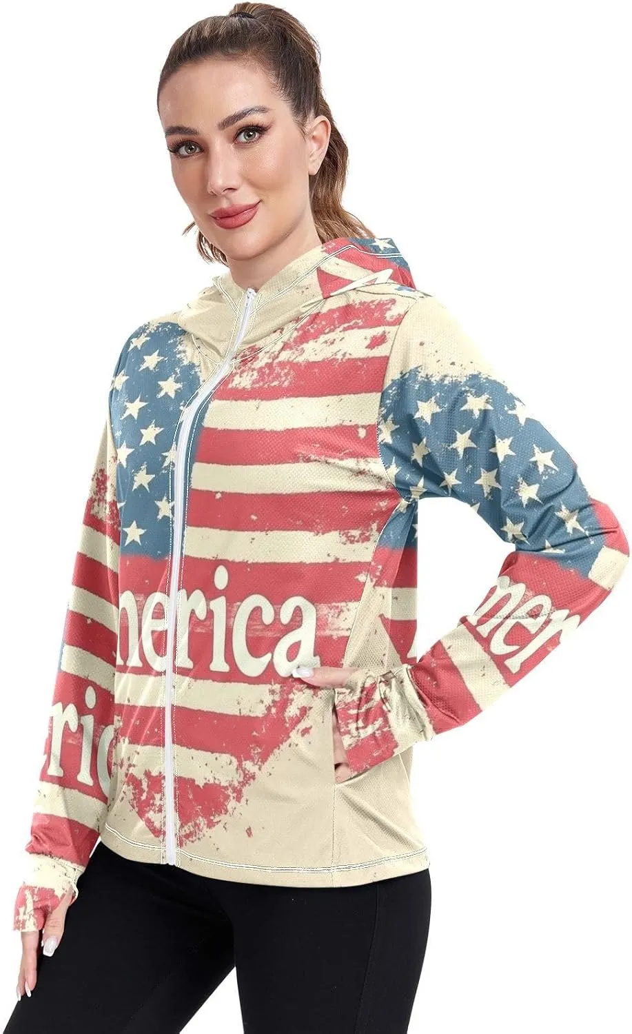 Zip Up Hoodies with Pockets Cool Shirts For Women UPF 50  Protection Zip Up Jacket Hiking Outdoor