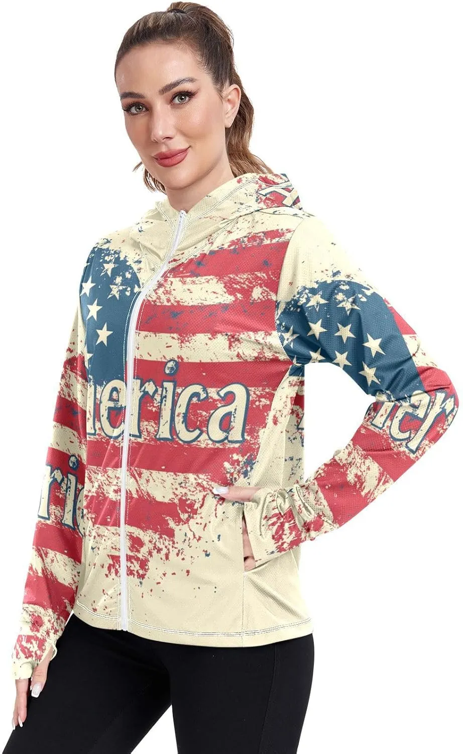 Zip Up Hoodies with Pockets Cool Shirts For Women UPF 50  Protection Zip Up Jacket Hiking Outdoor