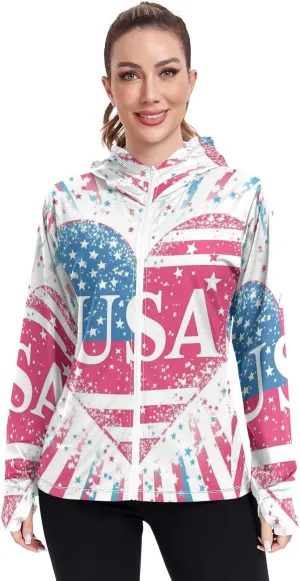 Zip Up Hoodies with Pockets Cool Shirts For Women UPF 50  Protection Zip Up Jacket Hiking Outdoor