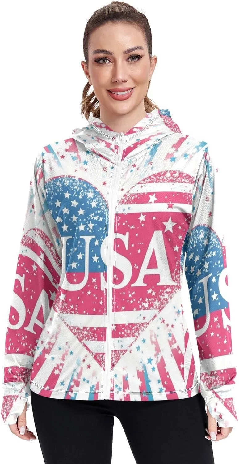 Zip Up Hoodies with Pockets Cool Shirts For Women UPF 50  Protection Zip Up Jacket Hiking Outdoor