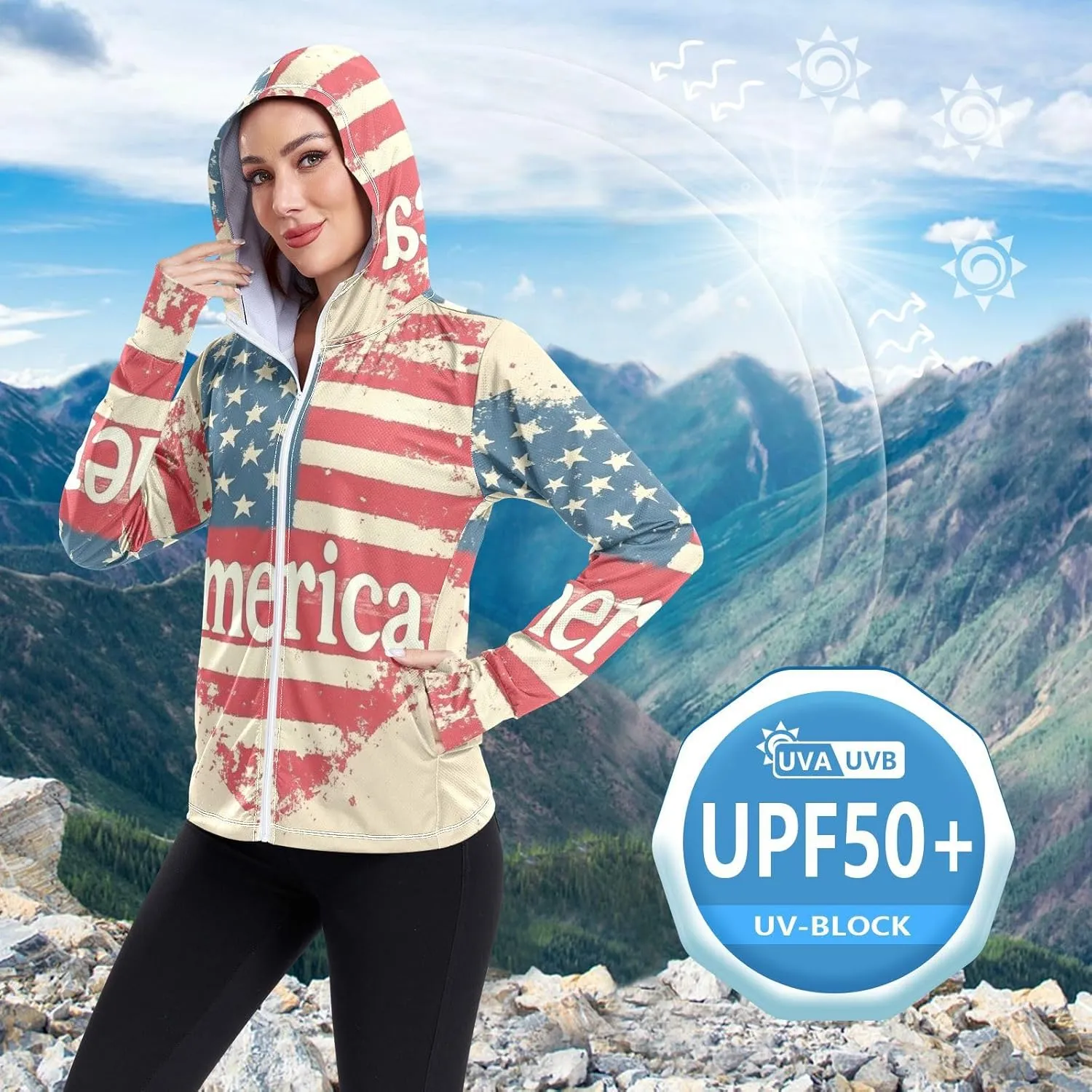 Zip Up Hoodies with Pockets Cool Shirts For Women UPF 50  Protection Zip Up Jacket Hiking Outdoor