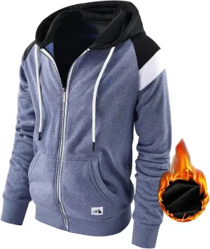 Zipper Hoodies for Men Zip Up Winter Warm Fleece Jacket Coats Men's Zip Up Hoodie Heavyweight Hoodie for Men