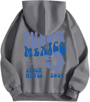 ZYXTIM Women's Y2K Sweatshirts Oversize Funny Printed Letter Graphic Preppy Hoodies Plus Size Casual Workout Party Shirts